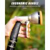 imageRAINPOINT Garden Hose Nozzle Heavy Duty Metal Water Hose Sprayer Nozzle with 9 Adjustable Spray Patterns High Pressure Hand Sprayer for Watering Plants ampamp LawnsBlackOrange