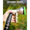 imageRAINPOINT Garden Hose Nozzle Heavy Duty Metal Water Hose Sprayer Nozzle with 9 Adjustable Spray Patterns High Pressure Hand Sprayer for Watering Plants ampamp LawnsBlackGreen