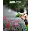 imageRAINPOINT Garden Hose Nozzle Heavy Duty Metal Water Hose Sprayer Nozzle with 9 Adjustable Spray Patterns High Pressure Hand Sprayer for Watering Plants ampamp LawnsBlackGreen