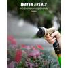 imageRAINPOINT Garden Hose Nozzle Heavy Duty Metal Water Hose Sprayer Nozzle with 9 Adjustable Spray Patterns High Pressure Hand Sprayer for Watering Plants ampamp LawnsBlackBlack