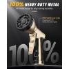 imageRAINPOINT Garden Hose Nozzle Heavy Duty Metal Water Hose Sprayer Nozzle with 9 Adjustable Spray Patterns High Pressure Hand Sprayer for Watering Plants ampamp LawnsBlackBlack