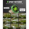 imageRAINPOINT Garden Hose Nozzle Heavy Duty Metal Water Hose Sprayer Nozzle with 9 Adjustable Spray Patterns High Pressure Hand Sprayer for Watering Plants ampamp LawnsBlackGreen