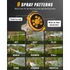 imageRAINPOINT Garden Hose Nozzle Heavy Duty Metal Water Hose Sprayer Nozzle with 9 Adjustable Spray Patterns High Pressure Hand Sprayer for Watering Plants ampamp LawnsBlackOrange