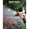 imageRAINPOINT Garden Hose Nozzle Hose Sprayer Nozzle with 9 Spray Patterns High Pressure Water Hose Nozzle Heavy Duty Metal Hand Sprayer Watering Plants and Lawn Car Washing Pet ShoweringGreenOrange