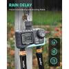 imageRAINPOINT Sprinkler Timer 2 Outlet Water Timer for Garden Hose Drip Irrigation Timer for Yard Outdoor Watering Rain DelayManualAutomatic System Controller Brass Inlet V2Plastic