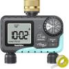 imageRAINPOINT Sprinkler Timer 2 Outlet Water Timer for Garden Hose Drip Irrigation Timer for Yard Outdoor Watering Rain DelayManualAutomatic System Controller Brass Inlet V2Metal