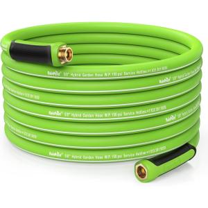 imageRAINPOINT Garden Hose 100ft  lightweight Heavy Duty Water Hose with Swivel Handle  Flexible Hybrid Rubber 58quot Male to Female75ft