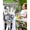 imageRAINPOINT 2 Zone Sprinkler Timer with Brass Inlet and Outlet  Water Timer for Garden Hose with Rain DelayManual WateringAutomatic Irrigation Controller System  Water Hose Timer for Yard LawnBrass