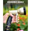 imageRAINPOINT Garden Hose Nozzle Hose Sprayer Nozzle with 9 Spray Patterns High Pressure Water Hose Nozzle Heavy Duty Metal Hand Sprayer Watering Plants and Lawn Car Washing Pet ShoweringGrey 2pcsGreen