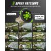 imageRAINPOINT Garden Hose Nozzle Hose Sprayer Nozzle with 9 Spray Patterns High Pressure Water Hose Nozzle Heavy Duty Metal Hand Sprayer Watering Plants and Lawn Car Washing Pet ShoweringGrey 2pcsGreen