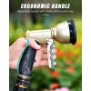 imageRAINPOINT Garden Hose Nozzle Hose Sprayer Nozzle with 9 Spray Patterns High Pressure Water Hose Nozzle Heavy Duty Metal Hand Sprayer Watering Plants and Lawn Car Washing Pet ShoweringGrey 2pcsBlue