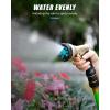 imageRAINPOINT Garden Hose Nozzle Hose Sprayer Nozzle with 9 Spray Patterns High Pressure Water Hose Nozzle Heavy Duty Metal Hand Sprayer Watering Plants and Lawn Car Washing Pet ShoweringGrey 2pcsBlue