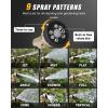 imageRAINPOINT Garden Hose Nozzle Hose Sprayer Nozzle with 9 Spray Patterns High Pressure Water Hose Nozzle Heavy Duty Metal Hand Sprayer Watering Plants and Lawn Car Washing Pet ShoweringGrey 2pcsGray