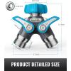 imageRAINPOINT Garden Hose Splitter 2 Way Heavy Duty Water Hose Y Spigot Splitter with Shutoff Valves 100 Metal Body Outdoor Faucet Splitter 19quot Extra Long Metal Handle 34quot GHT Thread 2 GreenBlue