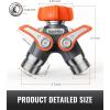 imageRAINPOINT Garden Hose Splitter 2 Way Heavy Duty Water Hose Y Spigot Splitter with Shutoff Valves 100 Metal Body Outdoor Faucet Splitter 19quot Extra Long Metal Handle 34quot GHT Thread 1 OrangeOrange