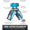 imageRAINPOINT Garden Hose Splitter 2 Way Heavy Duty Water Hose Y Spigot Splitter with Shutoff Valves 100 Metal Body Outdoor Faucet Splitter 19quot Extra Long Metal Handle 34quot GHT Thread 1 BlueBlue