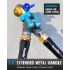 imageRAINPOINT Garden Hose Splitter 2 Way Heavy Duty Water Hose Y Spigot Splitter with Shutoff Valves 100 Metal Body Outdoor Faucet Splitter 19quot Extra Long Metal Handle 34quot GHT Thread 1 BlueBlue