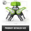 imageRAINPOINT Garden Hose Splitter 2 Way Heavy Duty Water Hose Y Spigot Splitter with Shutoff Valves 100 Metal Body Outdoor Faucet Splitter 19quot Extra Long Metal Handle 34quot GHT Thread 1 BlueGreen