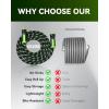 imageRAINPOINT Metal Garden Hose 25 ft  Nokink 304 Steel Water Hose with 10 mode Nozzle  Brass Connection Swivel Handle Flexible HoseLightweight Puncture100ft