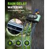 imageRAINPOINT Sprinkler Timer 4 Outlets Hose Timer with Brass Inlet with Rain DelayManualAutomatic Controller System Programmable Digital for Lawn Yard 4 ZoneSky Blue