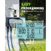 imageRAINPOINT Sprinkler Timer 4 Outlets Hose Timer with Brass Inlet with Rain DelayManualAutomatic Controller System Programmable Digital for Lawn Yard 4 ZoneSky Blue