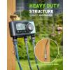 imageRAINPOINT Sprinkler Timer 4 Outlets Hose Timer with Brass Inlet with Rain DelayManualAutomatic Controller System Programmable Digital for Lawn Yard 4 ZoneSky Blue