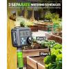 imageRAINPOINT Sprinkler Timer with 3 Different Programs Waterproof Hose Timer Brass Inlet with Rain DelayManualAutomatic Irrigation System 1 OutletMetal