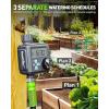 imageRAINPOINT Sprinkler Timer with 3 Different Programs Waterproof Hose Timer Brass Inlet with Rain DelayManualAutomatic Irrigation System 1 OutletPlastic
