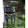imageRAINPOINT WiFi Sprinkler Timer 4 Zone Outdoor Smart Water Timer for Garden Hose with Brass Inlet Custom Programs via APPVoice Control for Automatic Watering SystemGreen