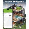 imageRAINPOINT WiFi Sprinkler Timer 4 Zone Outdoor Smart Water Timer for Garden Hose with Brass Inlet Custom Programs via APPVoice Control for Automatic Watering SystemGreen