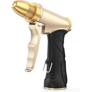 imageRAINPOINT Heavy Duty Metal Spray Nozzle for Garden Hose High Pressure Garden Hose Nozzle with Adjustable Spray Patterns for Watering Plants Car Washing and Pet Showering 2 pcsAdjustable Patterns