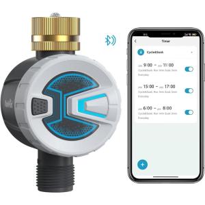 imageRAINPOINT Sprinkler Timer WiFi Water Timer for Garden Hose Smart Irrigation Controller APP Remote Control 24Ghz WiFi ConnectionBluetooth Connection