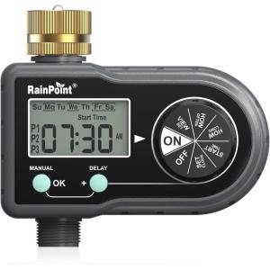 imageRAINPOINT Sprinkler Timer with 3 Individual Programs Hose Timer Brass Inlet Water Timer for Garden Hose AutomaticManual Irrigation Timer System for Specific Days or Daily Outdoor Lawn WateringMetal