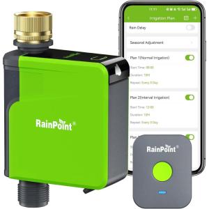 imageRAINPOINT WiFi Hose Timer Brass Inlet Smart Sprinkler Timer for Watering WiFi Watering Timer for Garden Hose with Hub APP ampamp Voice Control Automatic Irrigation System for Lawns and YardWater Timer with WiFi Hub