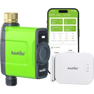 imageRAINPOINT WiFi Water Timer Smart Sprinkler Hose Timer with Antenna Gateway with LAN Port Support WiFi Ethernet Connection App Remote Control WeatherBased Smart Watering for Lawn Garden