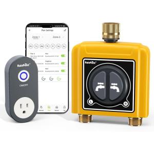 imageRAINPOINT WiFi Water Timer Brass Inlet ampamp OutletNo WiFi Hub 24Ghz WiFi Compatible TWG004WRF Hub Lot ampgt2021082 Zone Timer Brass Outlet