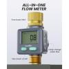 imageRAINPOINT Flow Meter with Brass Inlet ampamp Outlet 180 ScreenFlip Measure GallonLiter Consumption for RV Tank Filling Outdoor Garden Watering Sprinkler and Hoze Nozzle Mint Green
