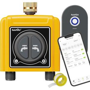 imageRAINPOINT WiFi Hose Timer Smart Water Timer for Garden Drip Irrigation Controller System with WiFi Hub Automatic Manual Watering Alexa APP Voice Control