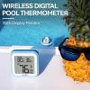 imageRAINPOINT AntiFog 360 Reading 3 Large Letters Displays Wireless Digital Pool Thermometer FloatingDualLayer IP68 Waterproofing Remote Temperature Monitor Easy Read Hot Tub SPA Inflatable PoolPinkSuperior Blue