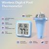 imageRAINPOINT AntiFog 360 Reading 3 Large Letters Displays Wireless Digital Pool Thermometer FloatingDualLayer IP68 Waterproofing Remote Temperature Monitor Easy Read Hot Tub SPA Inflatable PoolPinkSuperior Blue