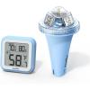 imageRAINPOINT AntiFog 360 Reading 3 Large Letters Displays Wireless Digital Pool Thermometer FloatingDualLayer IP68 Waterproofing Remote Temperature Monitor Easy Read Hot Tub SPA Inflatable PoolPinkSuperior Blue