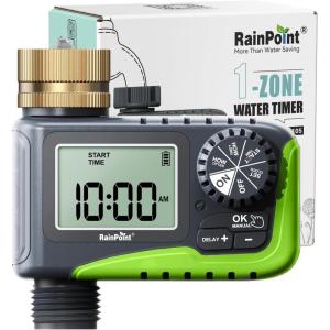 imageRAINPOINT 1 Outlet Hose Timer Manual Watering Green
