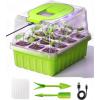 imageRAINPOINT Seed Starter Tray with Grow Light12Cell Indoor Seed Starter KitFlexible Silicone Designed Seedling Starter TraysGermination Tray with Humidity Dome ampamp LidsSturdy ampamp Reusable
