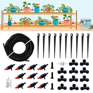 imageRAINPOINT QuickConnect 14 Drip Irrigation Tubing Adjustable Water Flow Rate Accessories KitExpansion Kit Pack for Extra 10 Plants Dripline Tubing ID 16  4mm ampamp OD 14  6mm